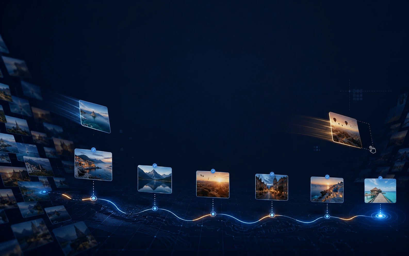 Aperçu des outils d'édition de TalesMap : timeline, carte et import de photos