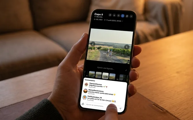 Commentaires et réactions des proches sous une étape de voyage dans TalesMap